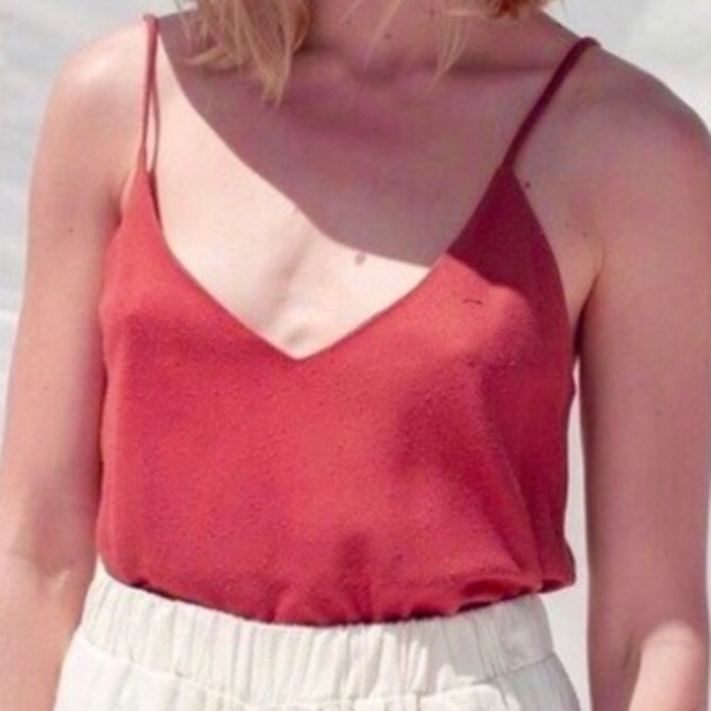Ozma raw silk camisole rust